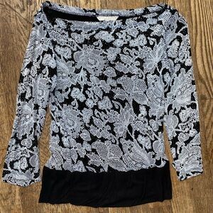 Women’s Alexia Admor / Sparkly Textured Top /Black Stretch / Size M